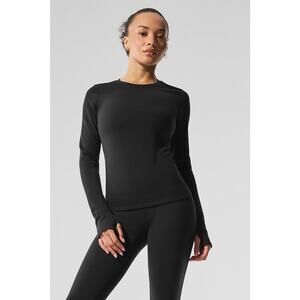 Alo Yoga Airbrush Winter Warm Long Sleeve - S - Black